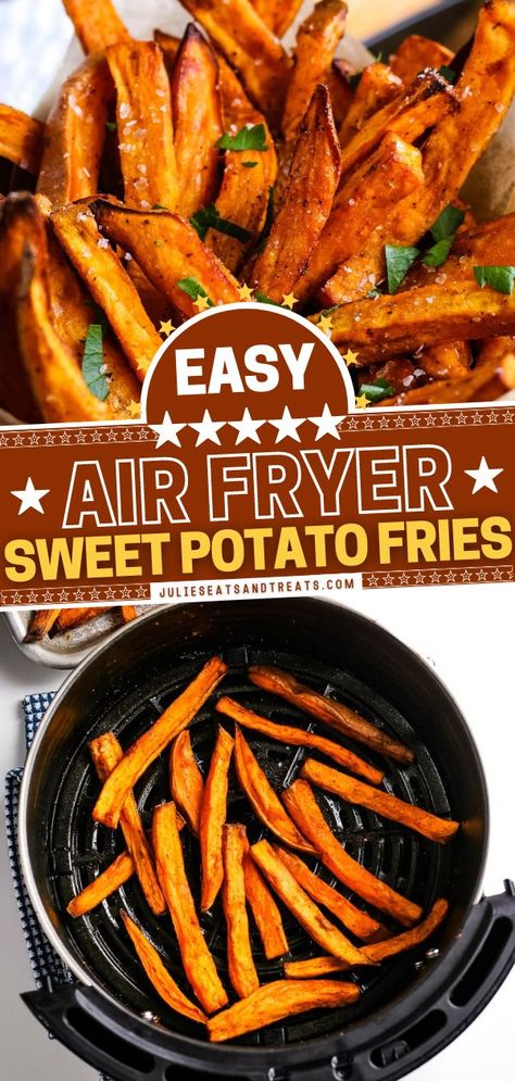 Need a quick and easy vegetable side dish that is also healthy? Learn how to make sweet potato fries from scratch! With this air fryer recipe, they come out hot and crispy even with a little oil… How To Cook Sweet Potatoes Air Fryer, Best Air Fryer Sweet Potato, Potato Fries In Air Fryer, Make Sweet Potato Fries, Easy Sweet Potato Fries, Fries In Air Fryer, Homemade Sweet Potato Fries, Air Fryer Sweet Potato Fries, Making Sweet Potato Fries