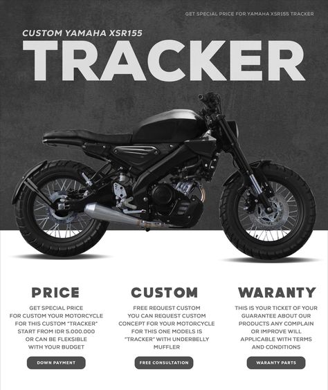 #motorcycle #design #photoshop Xsr 155 Custom, Yamaha Xsr155, Cafe Racer Tank, Custom Bikes Cafe Racers, Cafe Racer Moto, Tracker Motorcycle, Cafe Racer Design, Scrambler Custom, Motorcross Bike