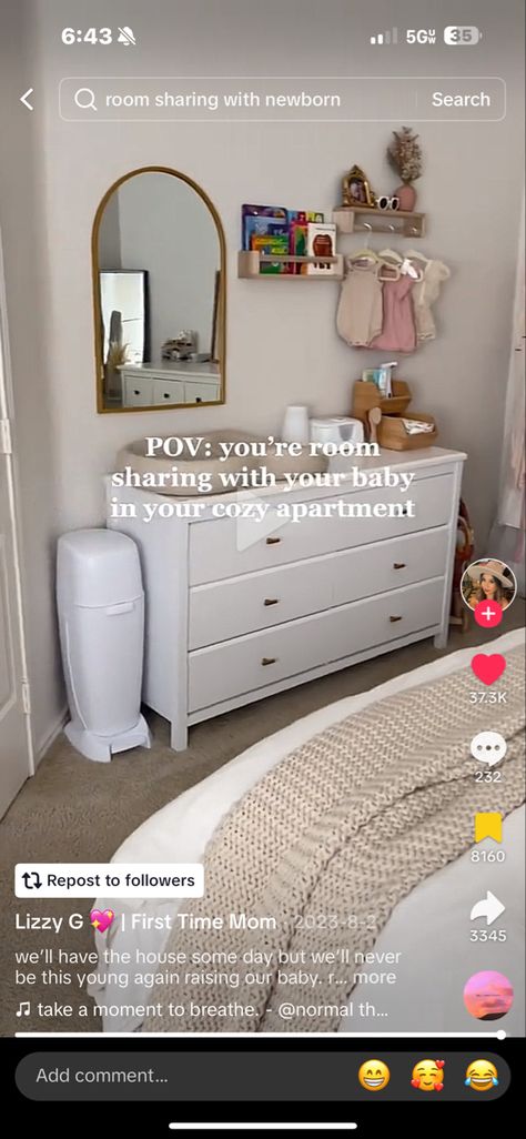 Bedroom With Baby Sharing Ideas, Sharing Room With Baby, Shared Room Ideas, Room Sharing, Baby Room Closet, Parents Room, Shared Room, Third Baby, Shared Bedrooms