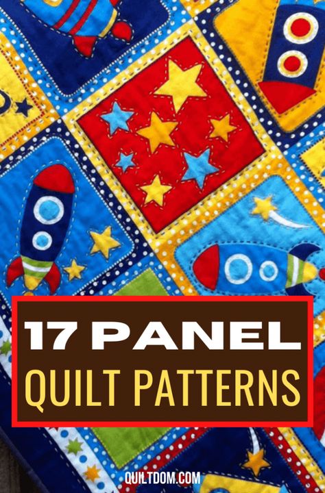 Quilt Pattern Using A Panel, Quilts With Small Panels, Patterns For Children’s Quilts, Ideas For Quilting Fabric Panels, Panel Wall Hanging Quilt Patterns, Sewing Panels Fabrics, Quilt Patterns For Panels Layout, Quilting A Panel Quilt, How To Quilt A Panel