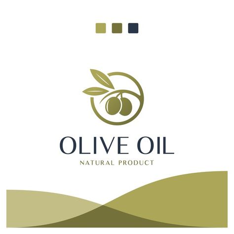 Olive Oil Graphic Design, Olive Oil Logo Design, Olive Logo Design, Olive Oil Logo, Oil Logo Design, Olive Logo, Graphic Packaging, Vector Leaf, Logo Color Schemes