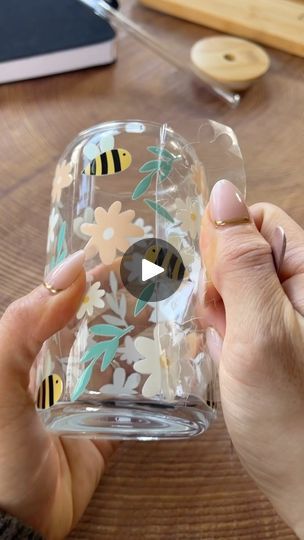 57K views · 663 reactions | Coffee with side of bees 🐝 
UV DTF cup wrap are fully restocked including floral, spring designs 🫶❤️🐝🌸

Decorating glass can with lid and glass straw is never been easier with UV DTF cup wrap ✨ No need to cut vinyls mat by mat, weeding & layer- all are already done for you so they are “ready-to-apply” without any tools 🫶🌸 

Try them and fell in love like I did 💫 

#uvdtf #uvdtfcupwraps #cupwraps #glasscan #diygifts #springgifts #diycrafts | Caluya Design. Cricut Vinyl On Glass Cups, Uv Dtf Cup Wrap, Caluya Design, Vinyl On Glass, Spring Designs, Diy Cups, Spring Gifts, Spring Design, Cup Wrap