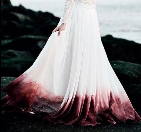 Black Dip Dyed Wedding Dress, Bloddy Wedding Dress, White With Red Wedding Dress, Ripped Wedding Dress, Blood Stained Wedding Dress, Torn Wedding Dress, Blood Wedding Dress, Blood Red Wedding Dress, Bloodstained Dress