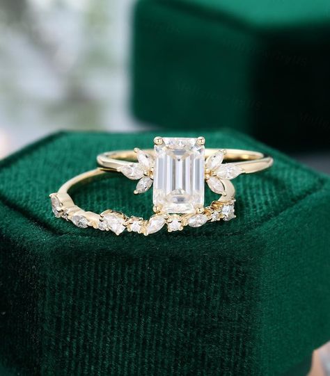 Vintage emerald cut engagement rings