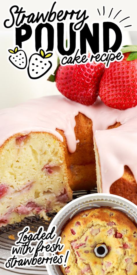 Strawberry pound cake is a delectable dessert with a sweet, tart flavor that is utterly irresistible! The soft texture and burst of strawberry flavor make it perfect for any occasion, whether you’re looking for something to serve at a family gathering or just something special for yourself. Prison Food, Fresh Strawberry Recipes, Strawberry Pound Cake, Pound Cake With Strawberries, Strawberry Flavor, Lemon Pound Cake, Strawberry Lemon, Sweet Tart, Pie Cake