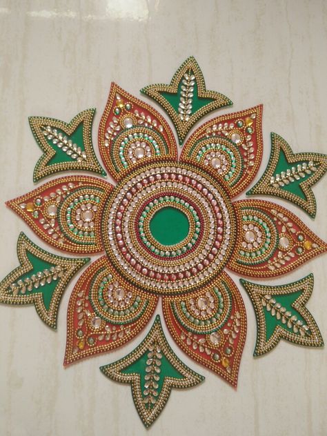 Big flower readymade rangoli- Diwali decor made by beena Patel Rangoli Diwali, Acrylic Rangoli, Rangoli Designs Simple Diwali, Diwali Decor, Diwali Craft, Beltane, Book Art Diy, Diwali Decorations, Big Flowers