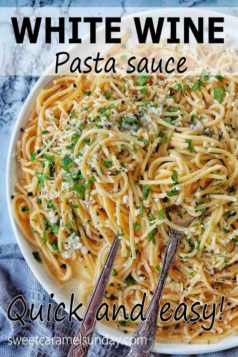 Italian Recipes White Sauce, White Pasta Sauces, Pasta Dishes With White Sauce, Sweet Pasta Sauce, Healthy Homemade Pasta Sauce, Pasta Recipes White Sauce, Homemade Pasta Sauce White, Pasta With Garlic Sauce, White Wine Sauce Pasta