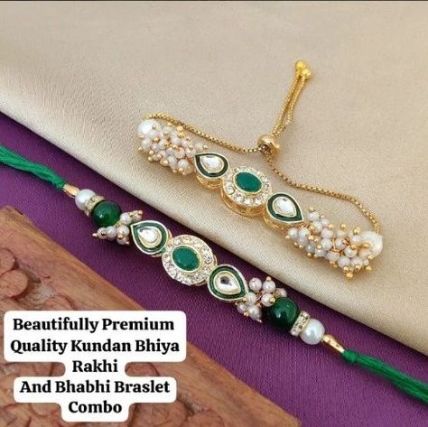 Celebrate the bond of love and protection between a brother and sister with this exquisite Kundan Bhaiya Rakhi and Bhabhi Bracelet Combo. This stunning set is crafted with intricate and premium quality Kundan work, making it a perfect blend of tradition and elegance. Key Features: Premium quality Kundan work Exquisite design for both Bhaiya Rakhi and Bhabhi Bracelet Symbolizes love, protection, and togetherness Ideal for celebrating Raksha Bandhan in style Comes as a thoughtful and beautifu... Bracelet Combo, Kundan Work, Raksha Bandhan, A Brother, Brother And Sister, Exquisite Design, Of Love, Premium Quality, Key