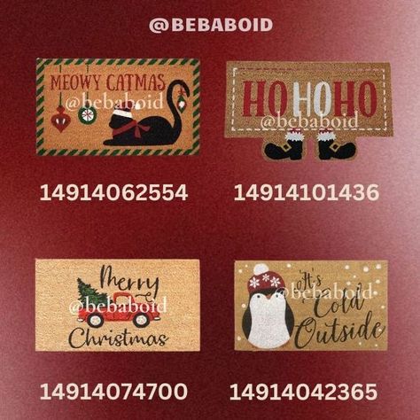 Christmas Roblox Codes, Bloxburg House Christmas, Bloxburg Christmas House Layout, Bloxburg Winter House Ideas, Christmas Decals Bloxburg, Bloxburg Christmas Decals, Bloxburg Winter House, Bloxburg Christmas House, Bloxburg Christmas