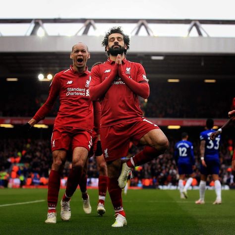 Mo Salah Celebration, Salah Celebration, Liverpool You'll Never Walk Alone, Liverpool Tattoo, Mohammed Salah, Liverpool Football Club Wallpapers, Egyptian King, Liverpool Wallpapers, Salah Liverpool