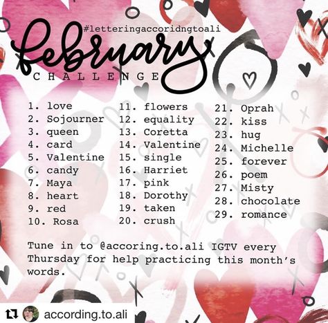 February Drawing Challenge, Challenge Instagram, Reading List Challenge, Valentines Day Drawing, Sketchbook Challenge, Drawing Challenges, Valentine Art, Photo A Day Challenge, Journal Challenge