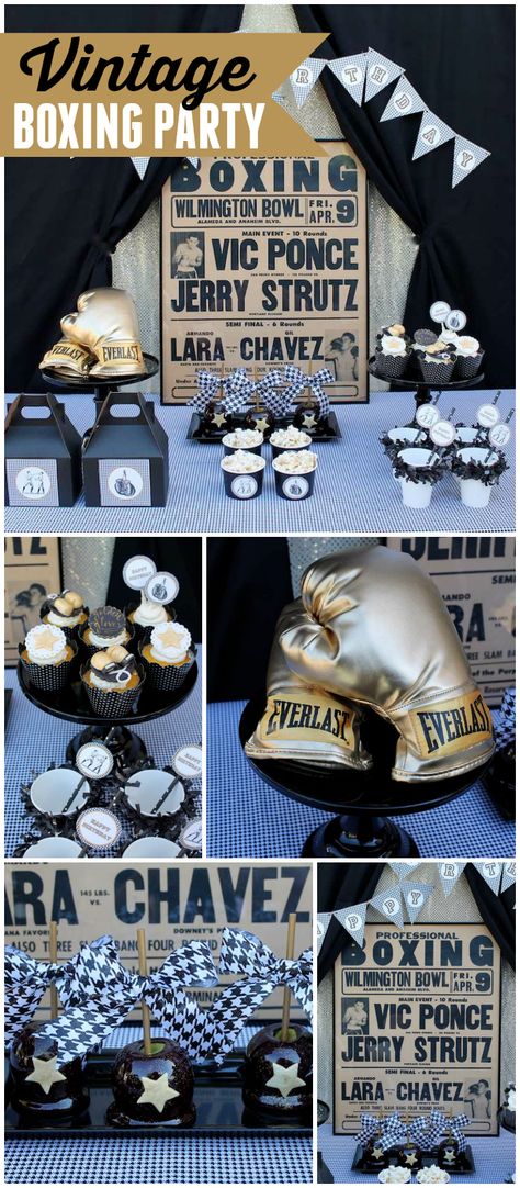 Boxing Theme Balloon Garland, Diy Boxing Ring Prop, Bulls Themed Birthday Party, Boxing Party Favors, Boxing Wedding Theme, Boxing Party Centerpieces, Boxing Birthday Theme, Boxing Theme Centerpiece Ideas, Boxing Birthday Invitations