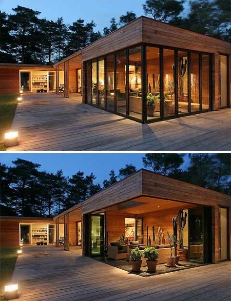 Atrium House, Container House Design, Into The Woods, House Extensions, Dream House Exterior, House Architecture Design, Glass House, Barn House, Design Case