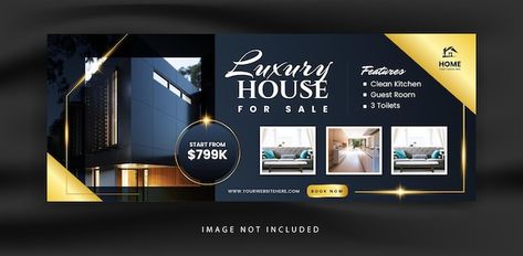 Real estate house agency facebook cover ... | Premium Vector #Freepik #vector #banner Real Estate Banner Design, Realtor Facebook Cover, Real Estate Facebook Cover, Facebook Page Cover Photo, Wall Branding, Facebook Background, Layout Magazine, Real Estate Banner, Princesa Sophia