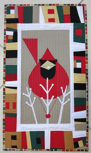 Charley Harper Quilt, Charley Harper Art, Bird Quilts, Quilt Modernen, Charley Harper, Bird Quilt, Bird Canvas, Cardinal Bird, Animal Quilts