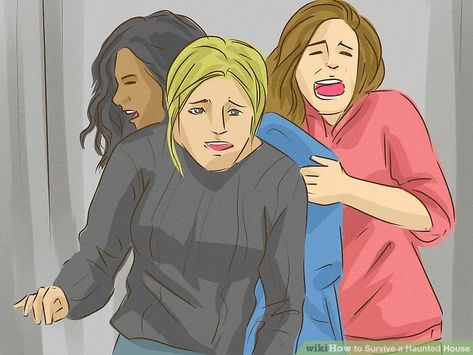 3 Ways to Survive a Haunted House - wikiHow Haunted House Outfit Date, What To Wear To A Haunted House, Haunted House Outfit Ideas, Haunted House Outfit, Two Kinds Of People, A Haunted House, Dark Wear, Kinds Of People, Haunted House