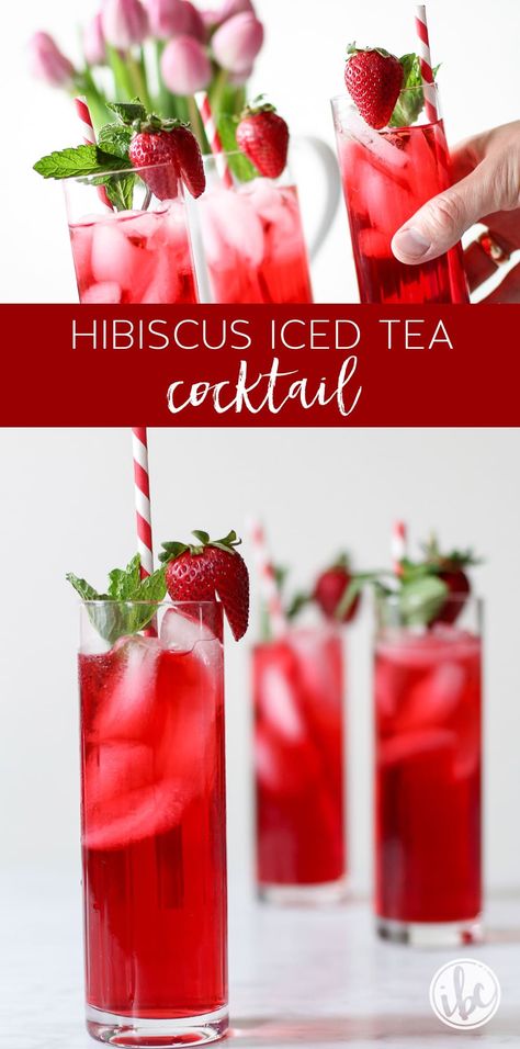 Hibiscus Iced Tea, Hibiscus Cocktail, Fuze Tea, Vodka Orange, Tea Cocktail Recipes, Alcoholic Treats, Iced Tea Cocktails, Iced Tea Drinks, Tea Cocktail