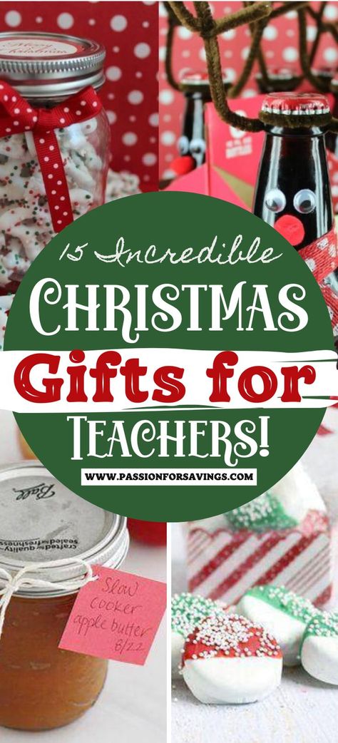 15 Incredible Teacher Christmas Gift Ideas Teacher Christmas Ideas Gifts, Unique Christmas Teacher Gifts, Teachers Christmas Gift Basket Ideas, Teacher Staff Christmas Gift Ideas, Teacher Treats For Christmas, Preschool Teacher Gift Ideas For Christmas, Diy Christmas Presents For Teachers, Diy Xmas Gifts For Teachers, Christmas Diy Gifts For Teachers