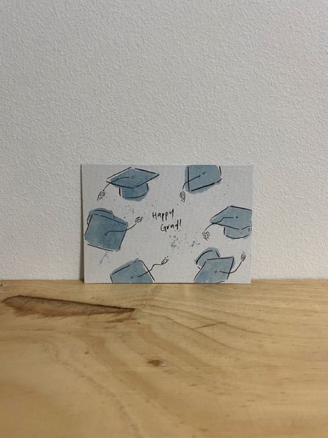 Graduation Card Aesthetic, Graduation Cards Handmade Diy, Happy Graduation Lettering, Watercolor Graduation Cards, Graduation Giveaways, Graduation Painting, Graduation Cards Homemade, Success Cards, Graduation Drawing