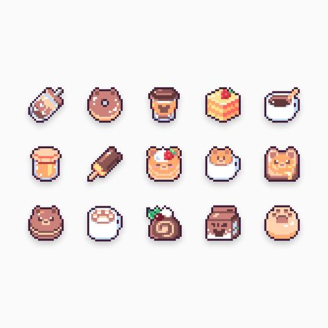 Bear Cafe Sub Badges / Bit Badges for Twitch Cute Premade Pixel Art Stream Badges - Etsy Pixel Art Food, Paper Cactus, Plant Doodle, Scripting Ideas, 3d Pixel, Arts Stream, Pix Art, Minecraft Pixel Art, Pixel Art Design