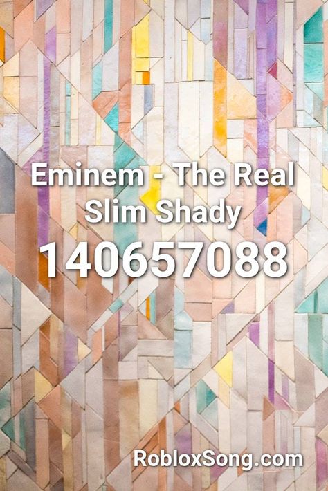 Slim Shady Song, Bloxburg Codes For Pictures, Roblox Id Codes, Id Music, Eminem Albums, Real Slim Shady, Roblox Music Codes, Picture Codes, Roblox Id