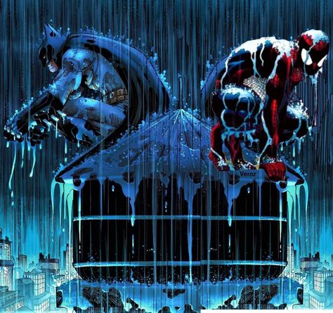 Batman Spiderman Wallpaper, Marvel Mangaverse, Batman Vs Spiderman, Spider Man And Batman, Batman And Spiderman, Dc Comics Vs Marvel, Dark Pit, Album Artwork Cover Art, Batman Pictures