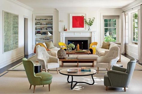 living room - 2 zones Living Room Zones, White Fireplace, Design Salon, Hamptons House, Living Room Spaces, Livingroom Layout, Contemporary Living Room, A Living Room, Furniture Styles