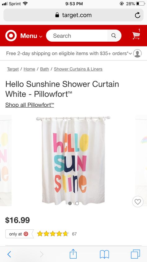 Sunshine Shower Curtain, White Shower Curtain, Hello Sunshine, Shower Bath, Shower Curtain, Curtains, Apartment, Coding, Shower