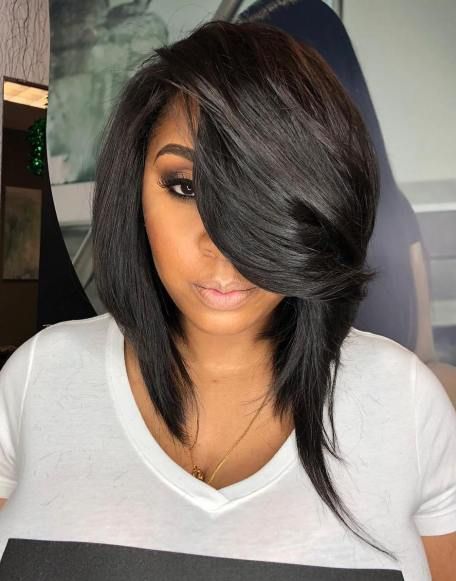 50 Best Bob Hairstyles for Black Women to Try in 2020 - Hair Adviser Black Hairstyles Long, Hairstyles Long Bob, Beyonce Hair, Black Bob Hairstyles, Tan Skin Blonde Hair, Corte Bob, Black Bob, Angled Bob, Layered Bob Hairstyles