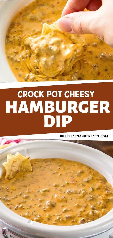 Cheesy Hamburger Dip, Best Cheese Dip, Hamburger Dip, Chip Dip Recipes, Crockpot Appetizers, Beer Cheese Dip, Dip Recipes Easy, Best Cheese, Cheese Dip