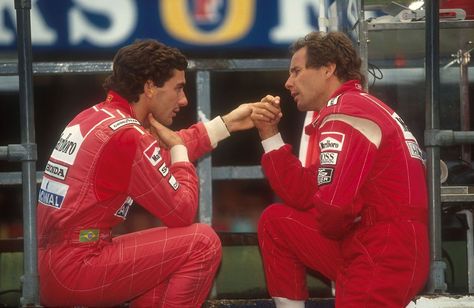 Ayrton-Senna-Gerhard-Berger-Great-Britain-1991 Gerhard Berger, Aryton Senna, Mclaren Mp4, British Grand Prix, Mclaren F1, F1 Drivers, Formula One, Great Britain, Grand Prix