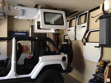 Jeep 2022, Jeep Hardtop Storage, Jeep Storage, Jeep Wrangler Camping, Jeep Wrangler Diy, White Jeep Wrangler, Jeep Garage, Jeep Wrangler Girl, Jl Wrangler