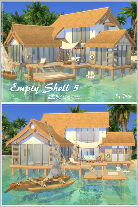 Island Sims 4 House, Sims 4 Easy House Ideas, Sims 4 Beach House Ideas, Sims 4 Island House Floor Plans, Sims 4 Sulani House Ideas, The Sims 4 Sulani Houses Ideas, Sims Island House, Tropical House Floor Plan, Tropical Island House Plans