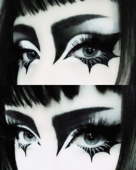 trad goth makeup 🃏 Traditional Gothic Makeup, Trad Goth Makeup Template, Gothic Eyebrows, Trad Goth Eye Makeup, Traditional Goth Makeup, Occasional Makeup, Goth Eyebrows, Eye Makeup Inspo, Miku Doll