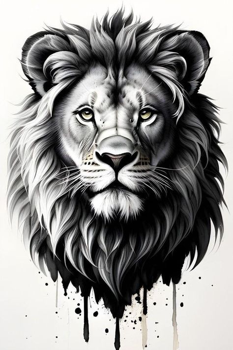 Lion Art Tattoo, Lion Sketch, Lioness Tattoo, Black And White Lion, Lion Tattoo Sleeves, Lion Head Tattoos, Tiger Tattoo Design, Lion Artwork, Lion Photography