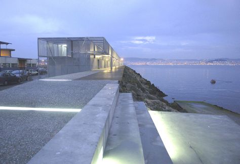 Fishermen warehouses in the port of Cangas / Irisarri + Piñera Creative Installation, Warehouse Architecture, Architecture Perspective, Steel Architecture, Coastal Architecture, Cool Buildings, Best Architects, Fish Market, Space Station