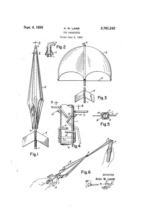 Patent US2761242 - Toy parachute - Google Patents Toy Parachutes, Toy Parachute, Model Rocketry, Aircraft Wing, Kite Designs, Model Airplane, Anime Pixel Art, Aircraft Design, Kids Playground