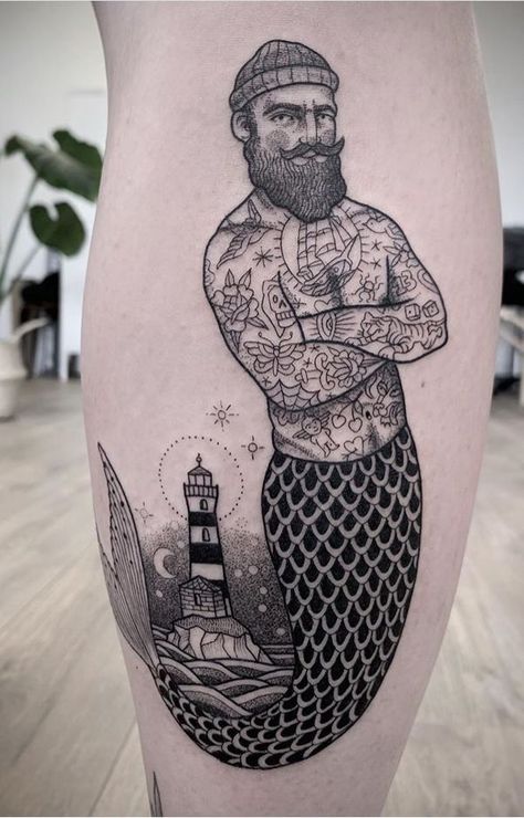 Susanne Konig mermaid tattoo- #König #Mermaid #Susanne #Tattoo Check more at https://howcandothis.com/manstyle/susanne-konig-mermaid-tattoo/ Merman Tattoo, Traditional Mermaid Tattoos, Black People Tattoos, Male Pinup, Skull Beard, Traditional Tattoo Old School, Mermaid Tattoo, Mermaid Tattoos, Pin Up Tattoos