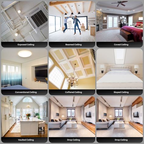 Types Of Vaulted Ceilings, Types Of Ceilings Design, Ceiling Styles, Architectural Blueprint, Loft Type, Barrel Vault Ceiling, Coved Ceiling, Exposed Ceilings, Types Of Ceilings