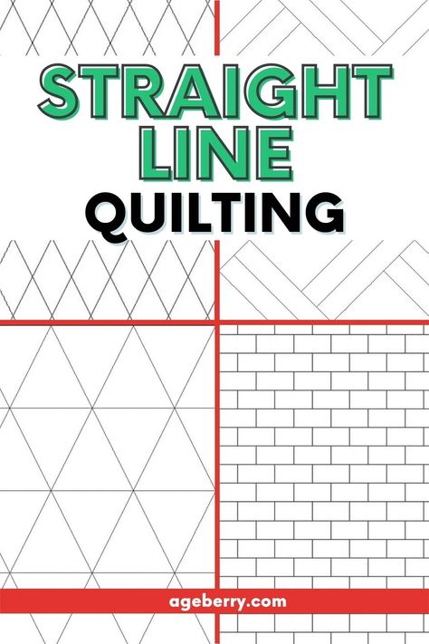 How To Straight Line Quilt, Basic Machine Quilting, Quilting Designs For Rectangles, Woven Patchwork Quilt Template, Quilting Digest Free Pattern, Top Stitching A Quilt, Diagonal Quilting Lines, Ruler Work Quilting Patterns, Straight Line Quilting Ideas Simple