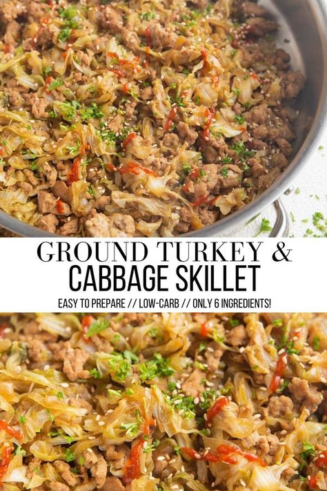 ground turkey cabbage skillet Turkey Stir Fry Healthy, Ground Turkey And Cabbage, Turkey And Cabbage, Ground Turkey Cabbage, Turkey Cabbage, Ground Turkey Casserole, Cabbage Skillet, Turkey Casserole Recipe, Cabbage Recipes Healthy