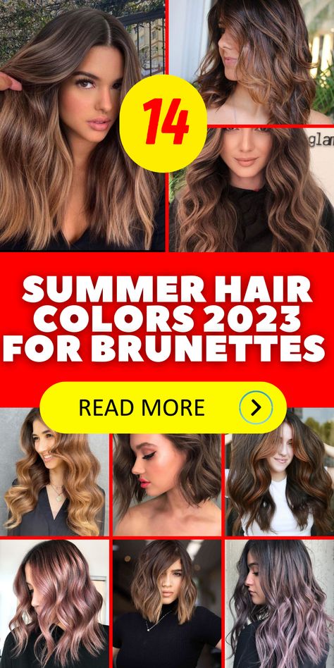 Get ready to embrace the summer season with the most fabulous hair trends of 2023. From playful highlights to eye-catching balayage, we have the latest ideas to inspire your summer hair transformation. Whether you want to add dimension, depth, or a touch of fun to your brunette locks, our curated collection of summer hair colors for brunettes has something for everyone. Dark Summer Hair, Summer Brunette, Balayage Styles, Spring Hair Color Trends, Money Pieces, Summer Hair Trends, Curly Styles, Rich Brunette, Brunette Balayage