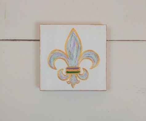 Ready to Ship Mardi Gras Crown or Mask Artwork, New Orleans Dorm Painting, Mardi Gras Canvas Art, King's Crown, Fleur De Lis NOLA Canvas - Etsy Mardi Gras Painting Ideas, Mardi Gras Crown, Mask Artwork, King's Crown, Paint Party, Mardi Gras, New Orleans, Canvas Art, Crown