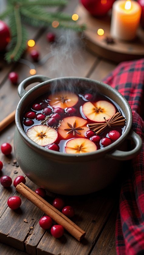 Spiced Cranberry Apple Cider Hot Cranberry Apple Cider, Spice Cider Recipe, Hot Apple Cider Recipe With Red Hots, Cranberry Fire Cider, Warm Cranberry Drink, Warm Cider Recipes, Christmas Tea Aesthetic, Apple Cranberry Recipes, Hot Cranberry Drink