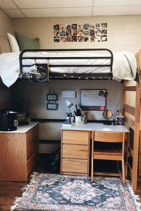 These are the best dorm room ideas for guys I have found online. They are easy to copy and you can try them for cheap. Definitely saving for later. Lofted Beds, Single Dorm Room, Lofted Dorm Beds, Guy Dorm Rooms, College Dorm Room Ideas, College Bedroom Decor, Dorm Room Layouts, College Dorm Room Inspiration, Dream Dorm Room