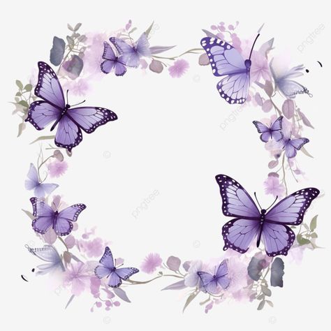 delicate lilac butterflies square wreath Flower Pattern Background, Lilac Butterfly, Square Wreath, Wreath Flower, Business Flyer Design, Transparent Image, Pattern Background, Background Png, Business Flyer