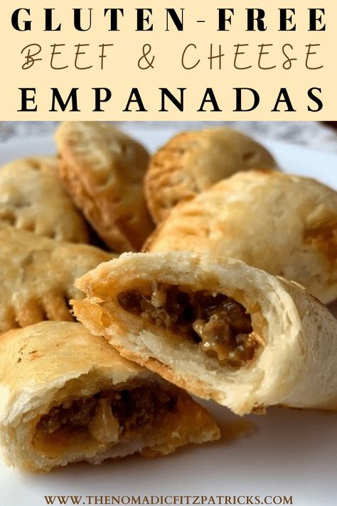 Gluten-Free Empanadas Recipe - The Nomadic Fitzpatricks Gluten Free Empanadas, Cheese Empanadas Recipe, Cheese Empanadas, Gluten Free Pastry, Empanada Recipe, Beef Empanadas, Cheese Tomato, Pastry Crust, Empanadas Recipe