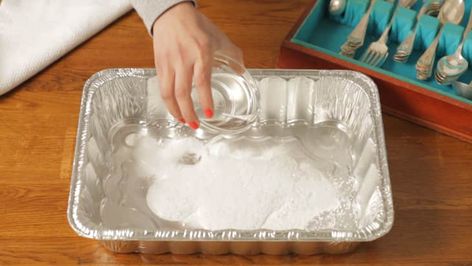 How To Clean and Polish Silver: gallery image 2 Silver Polish Diy, Cleaning Tarnished Silver, How To Clean Silverware, Clean Baking Pans, Smoked Sea Salt, How To Clean Silver, No Salt Recipes, Cleaning Silver Jewelry, Silver Trays