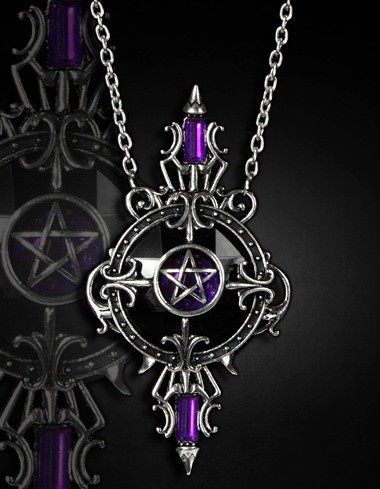 #Victoria #Poison #Shop #Shiraline #Darkest #Gothic #GothShop #Magic #Irems #Fashion #Jewelry #Black #Design #Spels #Greek #Alternative #Clothing #Dark #Fashion #Steampunk #PinUp #Rockabilly #Psychobilly #Punk #Rock #Streatwear #Jewls #Jewlery #Nice #Pendant #Goth victoriapoison.althemy.com Vampire Necklace, Purple Pendant Necklace, Pentagram Necklace, Gothic Pendant, Gothic Chokers, Wiccan Jewelry, Purple Gems, Pagan Jewelry, Goth Jewelry