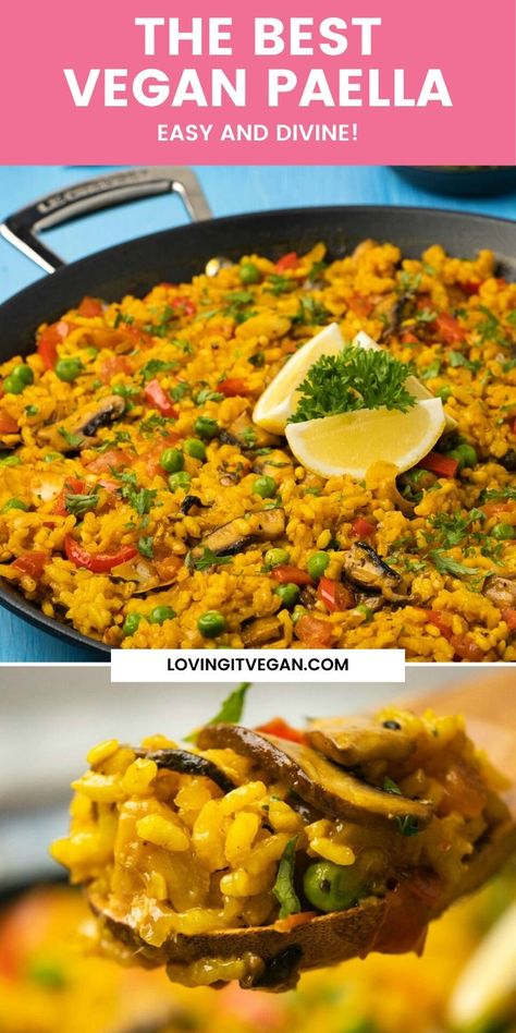 Vegan Richa Recipes, Vegan Paella Spanish, Vegan Paella Recipe, Paella Recipe Vegetarian, Vegetarian Paella Recipe, Vegan Latin Recipes, Paella Vegetarian, Veggie Paella, Vegan Paella